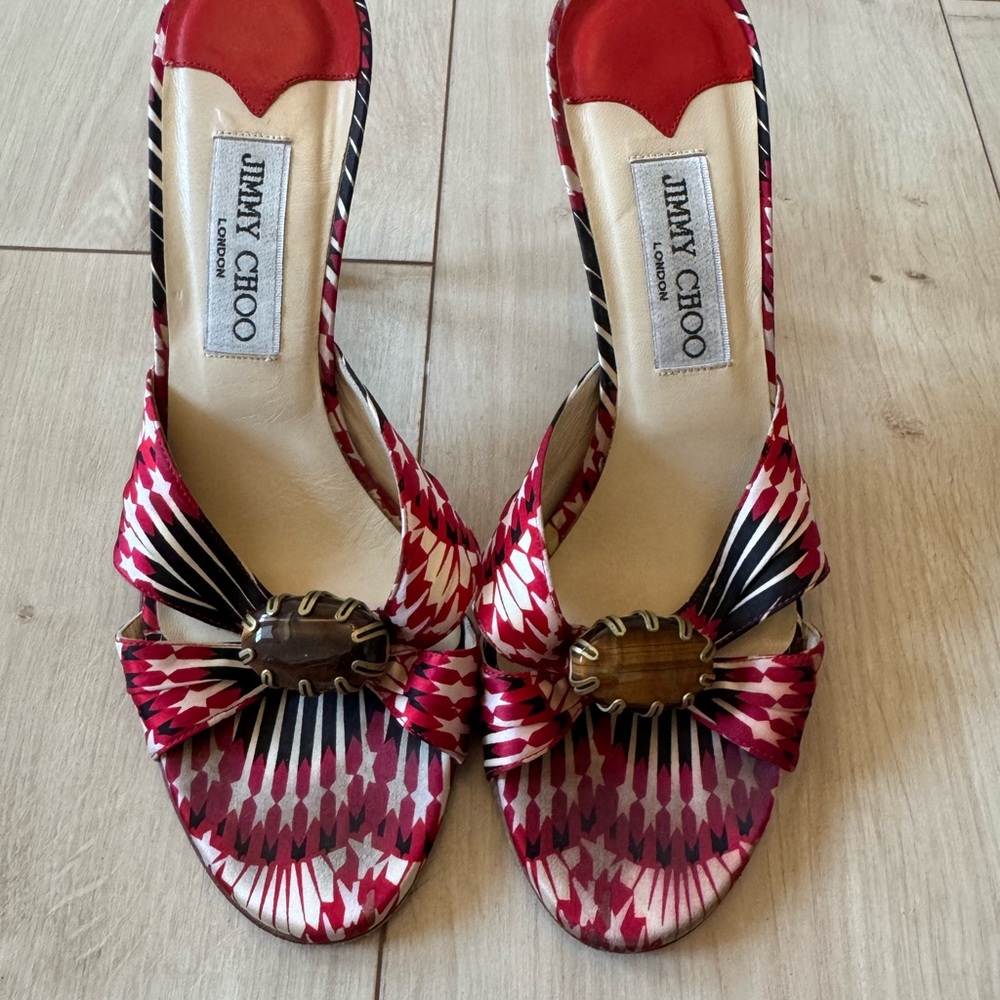 Jimmy Choo Red and Black Women's Shoes